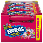 NERDS paquete frontal mostrando colores vibrantes y crujiente exterior