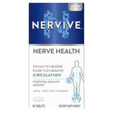 Nervive envase frontal mostrando 60 comprimidos y beneficio de soporte nervioso