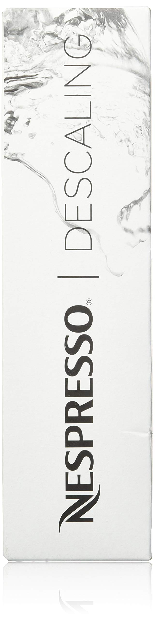 Nespresso paquete frontal con dos sobres, limpieza eficaz para máquinas