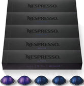 Nespresso Vertuo packaging frontal mostrando 50 cápsulas y variedad