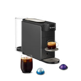 Nespresso Vertuo Up front view showing slim grey body and fast-start benefit