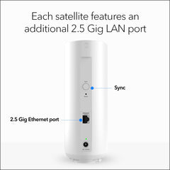 NETGEAR Orbi 370 vista trasera con puertos y facilidad de conexión