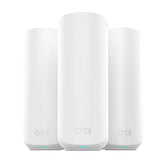 NETGEAR Orbi 370 frontal mostrando el pack 3 unidades y cobertura amplia