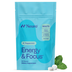 Neuro paquete frontal menta muestra compacto y fácil de llevar
