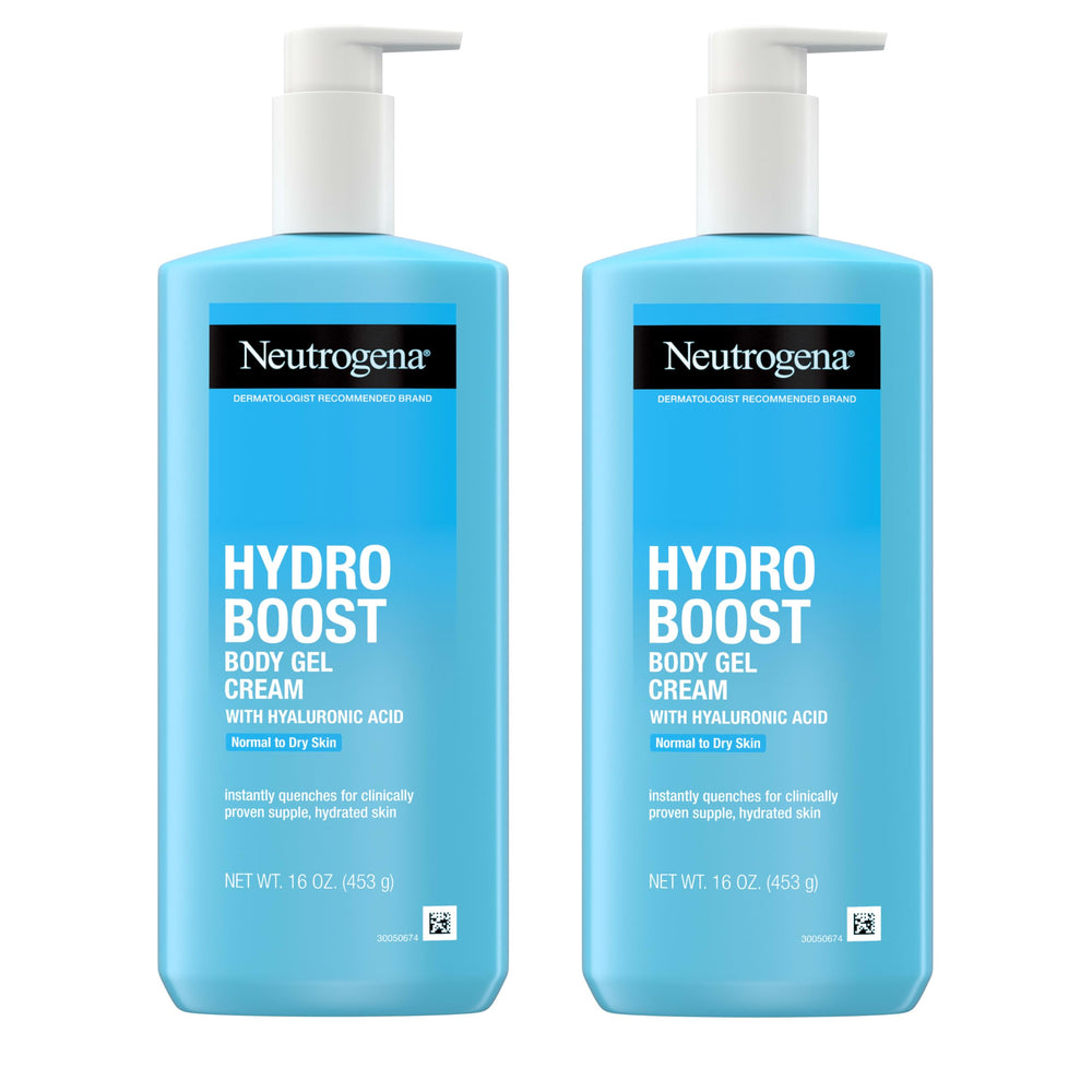 Neutrogena frasco frontal Hydro Boost Body mostrando envase y beneficio hidratante