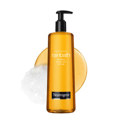 Neutrogena Rainbath frente del empaque mostrando botella grande y ventaja de durabilidad