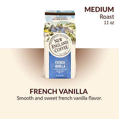 New England Coffee top lid label highlighting roast and aroma