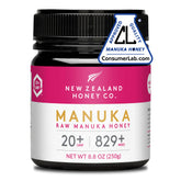 New Zealand Honey Co frasco 250g muestra diseño y etiqueta UMF