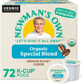 Newman's Own empaque frontal mostrando cajas y marca, transmite confianza