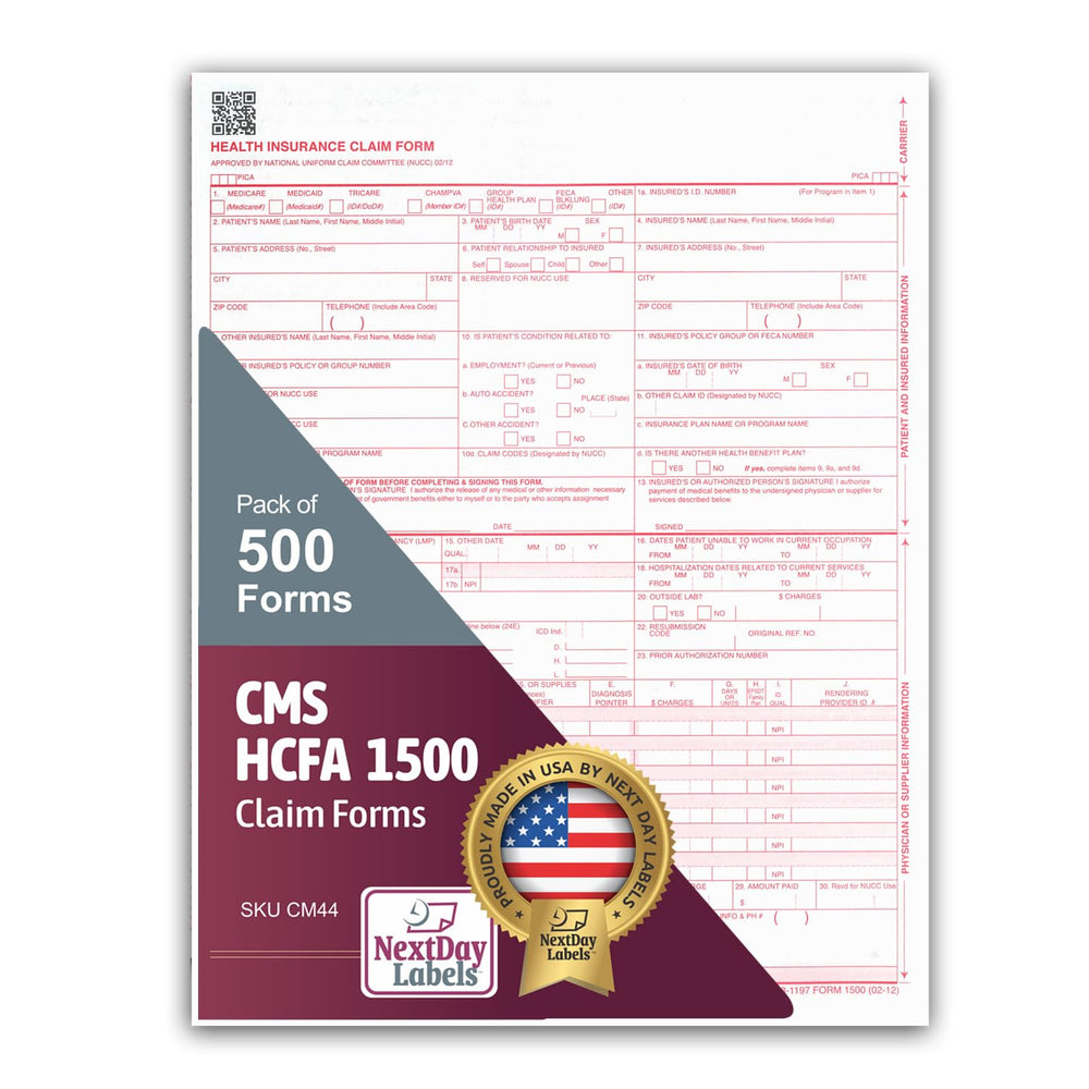 NextDayLabels frontal del paquete con 500 hojas, alta capacidad