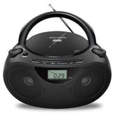 Nextron boombox frontal mostrando controles y diseño portátil, mejora la reproducción