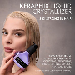Nexxus aplicación en cabello húmedo demostrando detangling y preparación para peinar