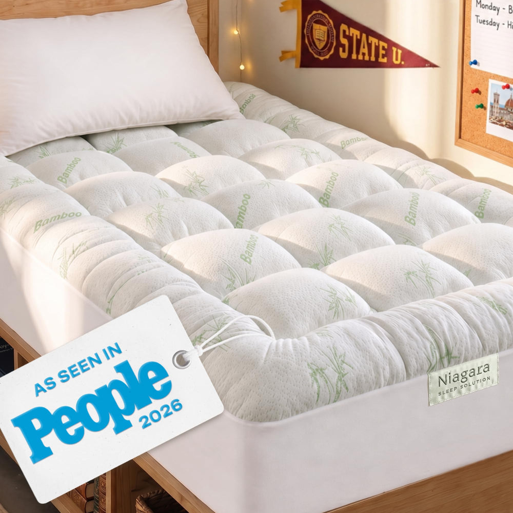 Niagara Sleep Solution vista frontal empaquetado, envío compacto y fácil expansión