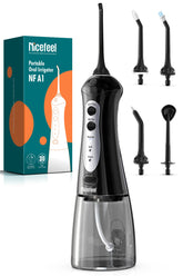 Nicefeel vista frontal del irrigador resaltando diseño portátil y control