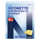 Nicorette chicle 4 mg frente del empaque mostrando cantidad y sabor Original para comenzar el abandono