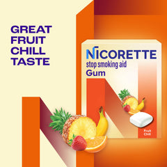 Nicorette chicle pieza en mano listA para masticar y calmar antojos