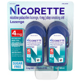 Nicorette frente del empaque mostrando 4 paquetes y beneficio portable