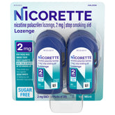 Nicorette frente del envase mostrando la marca y conveniencia