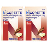 Nicorette empaque frontal Cinnamon Surge mostrando cantidad y beneficio de alivio