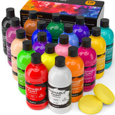 Nicpro vista frontal de 18 botellas grandes, colores brillantes y surtido