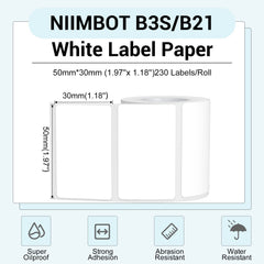 NIIMBOT primer plano de la textura del papel térmico mostrando impresión nítida