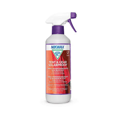 Nikwax frasco frontal mostrando el spray y beneficio impermeable