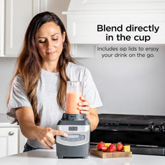 Ninja BL660 dos vasos de 16 oz con tapas, conveniencia al llevar