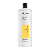 NIOXIN envase frontal del System 1 mostrando el diseño profesional y beneficio visual