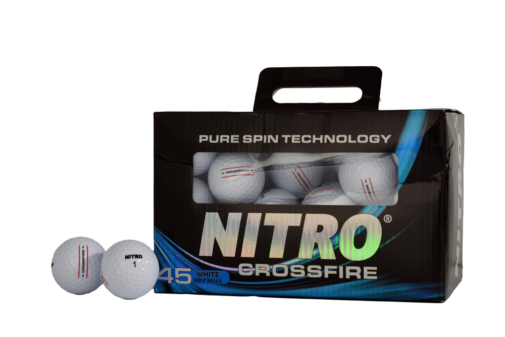 Nitro Crossfire empaque frontal mostrando 45 pelotas, ideal para entrenamientos
