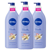 NIVEA envase frontal Vainilla y Aceite de Almendra mostrando tamaño y marca