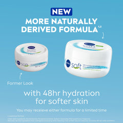 NIVEA Soft textura cremosa junto a dedo aplicador mostrando suavidad