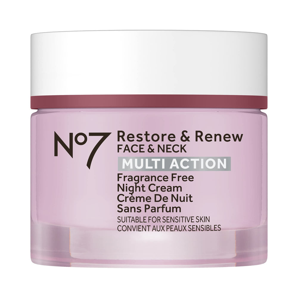 No7 crema noche frontal 50ml empaquetado elegante y beneficios reafirmantes