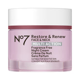 No7 crema noche frontal 50ml empaquetado elegante y beneficios reafirmantes