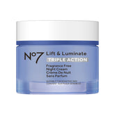 No7 creama de noche frontal 50 ml mostrando el envase y acabado