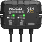 NOCO GEN5X2 vista frontal mostrando controles y carcasa robusta, fiabilidad marina