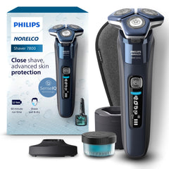 Norelco 7800 vista frontal mostrando diseño ergonómico y agarre cómodo