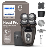 Philips Norelco vista frontal del dispositivo para control y agarre cómodo