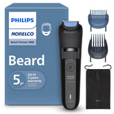Norelco Philips recortadora frontal mostrando diseño ergonómico y control cómodo
