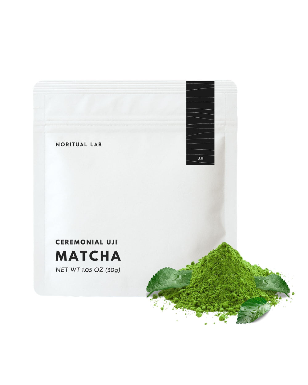 NORITUAL LAB envase frontal del matcha Uji mostrando etiqueta y color premium