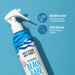 Not Your Mother's etiqueta con ingredientes, muestra sal del Mar Muerto y kelp
