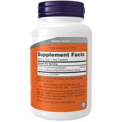 NOW Foods cápsulas 5-HTP acercamiento a la textura y tamaño de cada cápsula vegetal