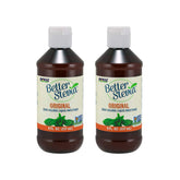 Now Foods BetterStevia frente del empaque muestra botella y beneficios
