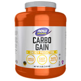 NOW Foods envase frontal de Carbo Gain mostrando presentación y beneficios