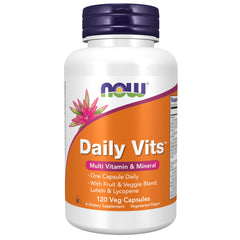 NOW Foods envase frontal mostrando el sello y beneficio multivitamínico