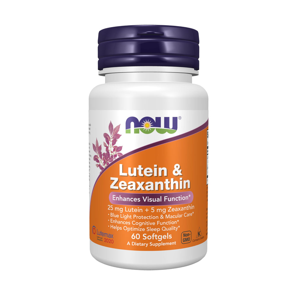NOW Foods empaque frontal con beneficios visuales y dosis clara