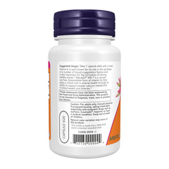 NOW Foods cápsulas y tamaño para comparar porción y dosificación