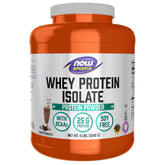 NOW Foods envase frontal de Whey Protein Isolate con 25 g por porción