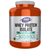 NOW Foods envase frontal del aislado de suero mostrando 25 g proteína por ración y pureza
