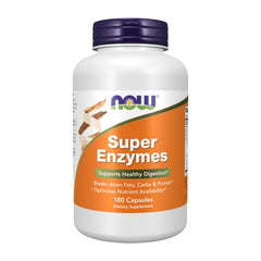 NOW Super Enzymes front label showing product name and capsule count for clear identification