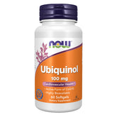 NOW Foods frasco frontal de Ubiquinol 100 mg mostrando presentación clara y confianza